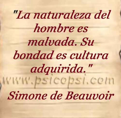 Frases Psy: Simone de Beauvoir - Naturaleza del Hombre