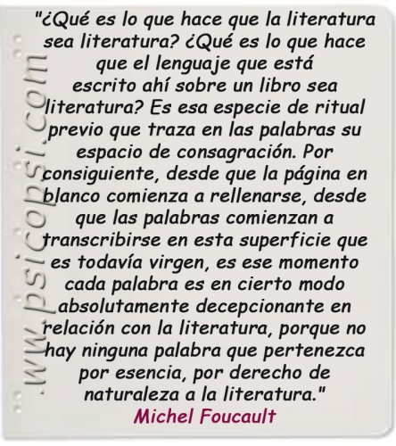 Frases psy: la literatura (M. Foucault)