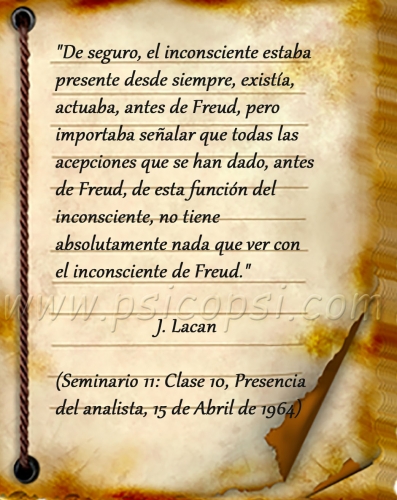 Frases Psy: El inconsciente de Freud (J. Lacan)