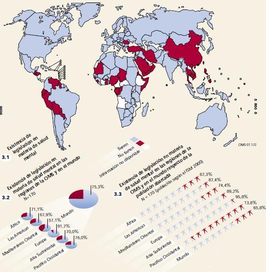 Atlas, salud mental, legislación, mapa mundial