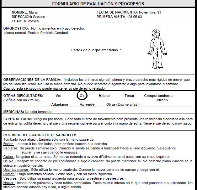 Fomento del Desarrollo del Niño con Parálisis Cerebral, Planificación de la formación del niño