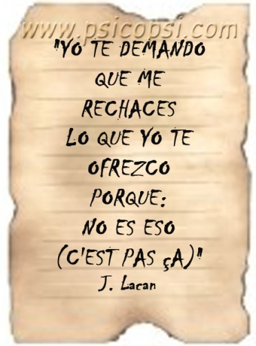 Frases psy: Demanda (J. Lacan)