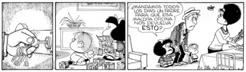 Humor Psy: Padre en la oficina (Mafalda - Quino)
