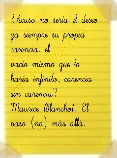 Frases Psi, Blanchot, deseo