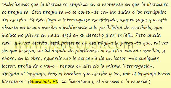 Frases Psi: Blanchot, Maurice - Cuando la literatura es pregunta