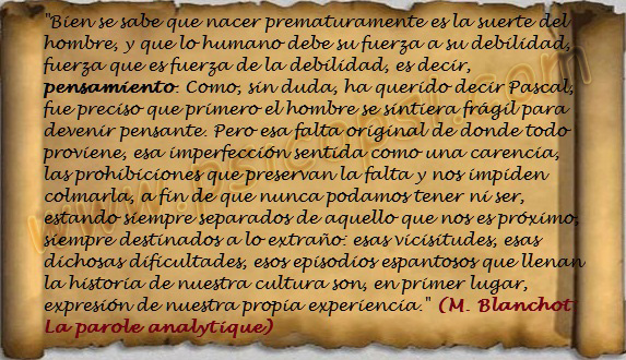 Frases Psi, Blanchot, pensamiento