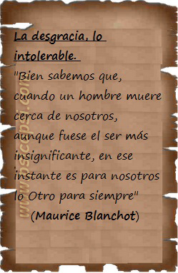 Frases Psi, la desgracia, lo intolerable, Blanchot