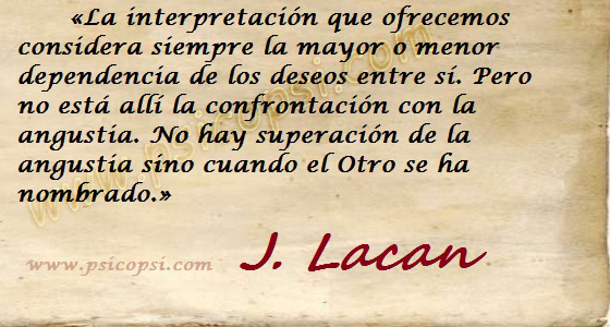 Frases Psi: Pensamientos de J. Lacan, Angustia