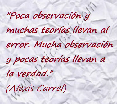 Frases Psy: la observación y la teoría (Alexis Carrel)