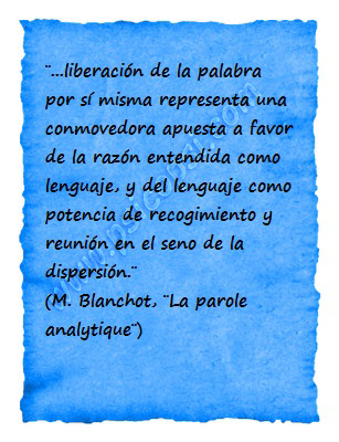 Blanchot - la liberación de la palabra