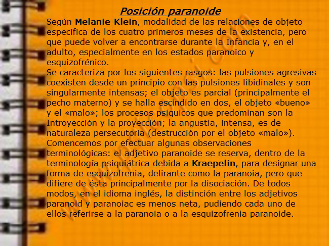 Frases Psy- Posición Paranoide