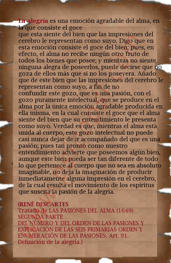 Frases Psy: R. Descartes. Alegría